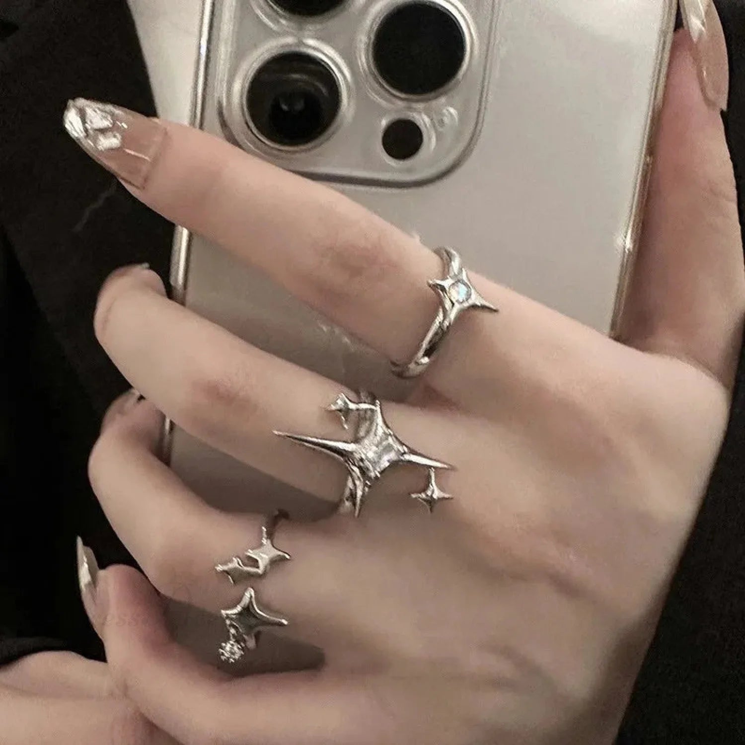 Unpredictable Cross Star Gothic Ring silver12