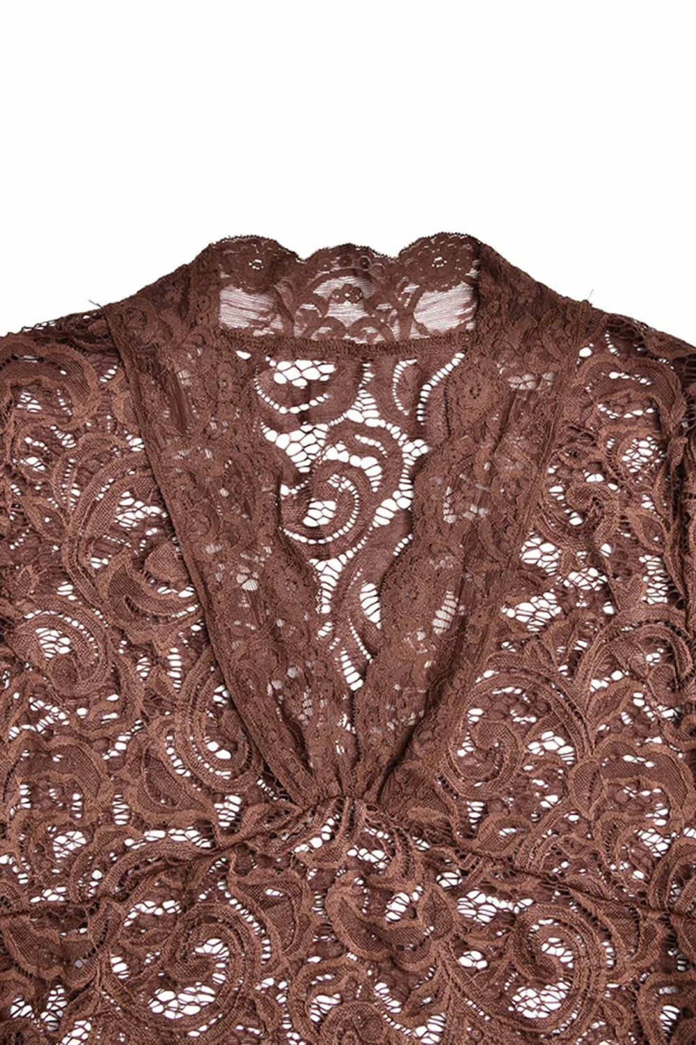 V Neck Flares Sleeve Lace Dress Mini Dresses