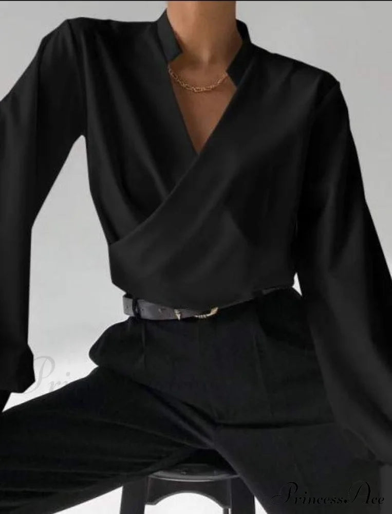 V-Neck Shirt - Tiara Tops & Blouses