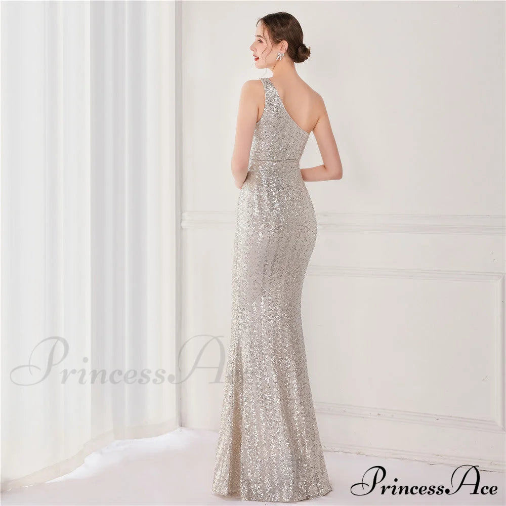 Victoria Formal One-Shoulder Charming Sequined Fishtail Dress S.o. Long Dresses