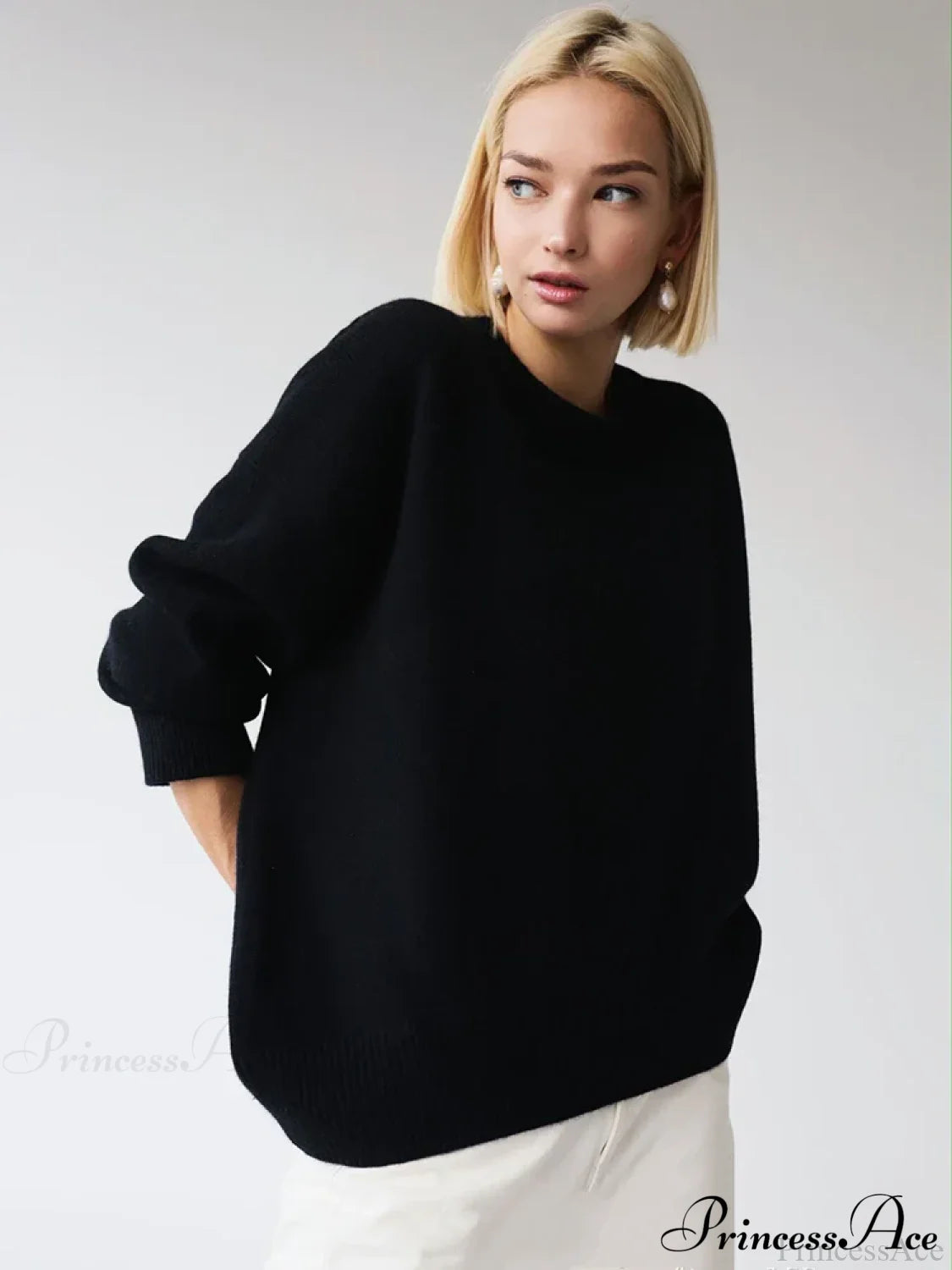 Vintage Casual Cozy Stylish Autumnal Streetwear Warm Long Sleeve Sweater Black / One Size Sweaters-L