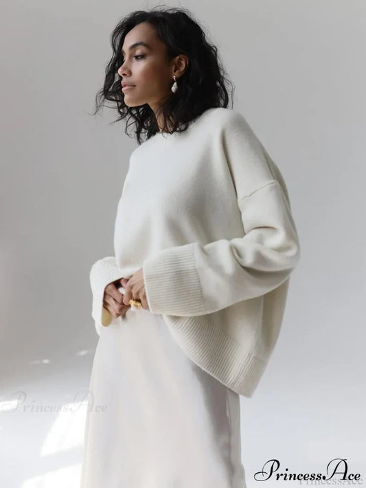 Vintage Casual Cozy Stylish Autumnal Streetwear Warm Long Sleeve Sweater Sweaters-L