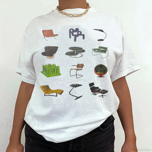 Vintage Chair Printed Cotton T-shirt t-shirt-250223