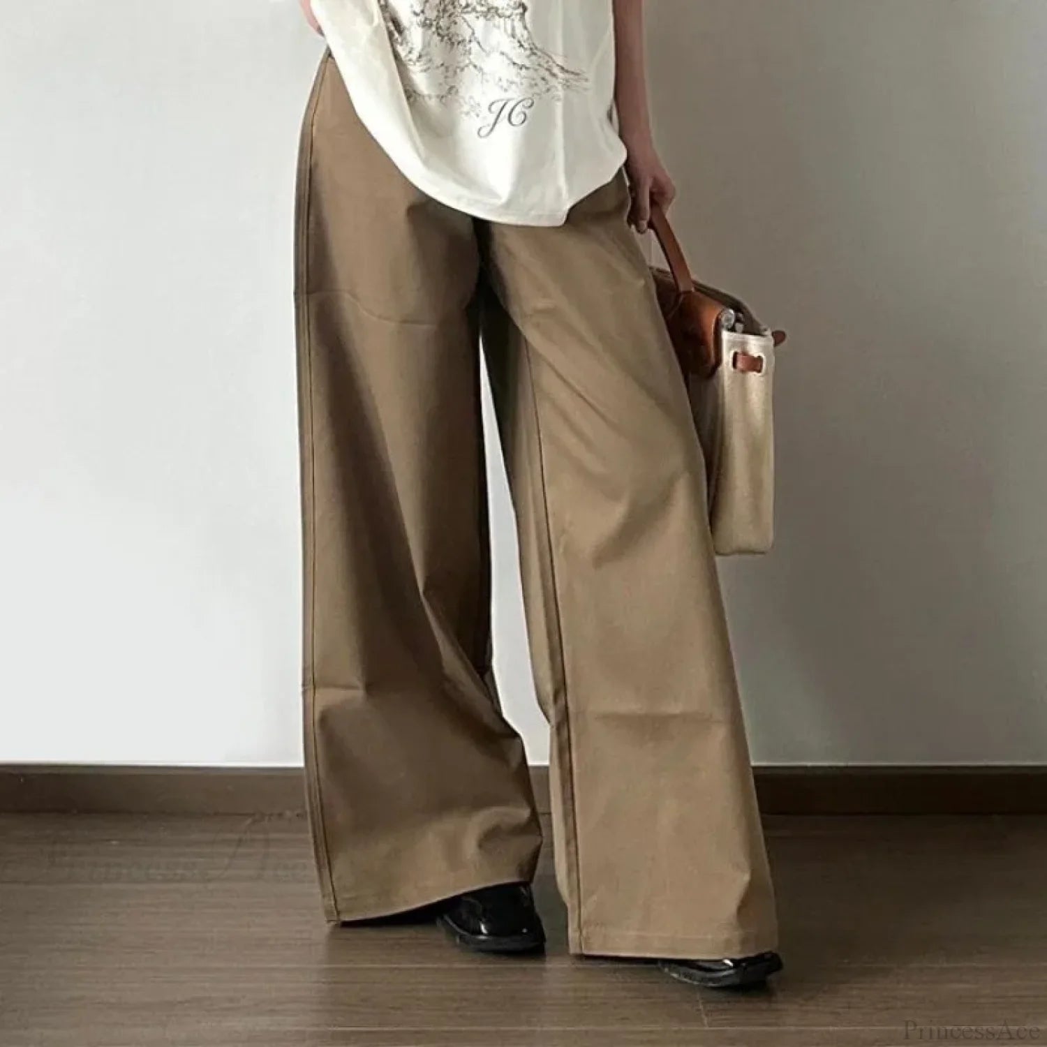 Vintage Denim Wide Leg Pants brown / S