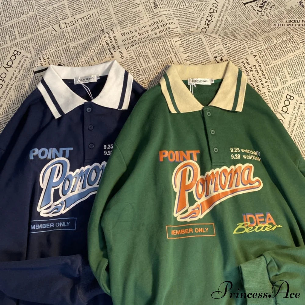 Vintage Design Letter Sweatshirt Sweatshirts