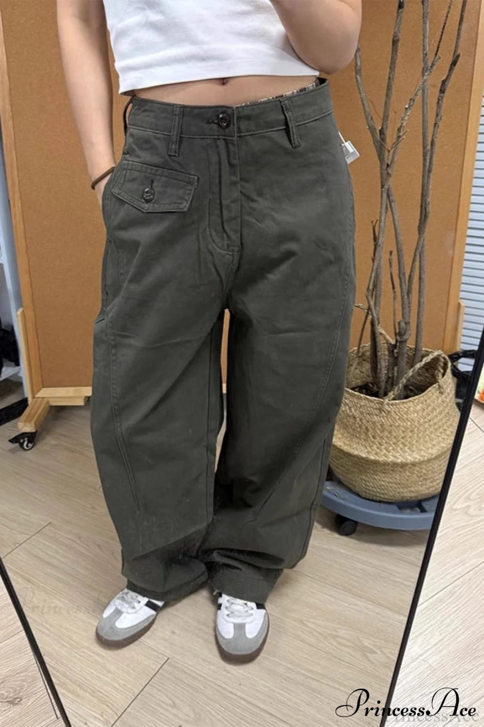 Vintage Draped Cuffed Cargo Pants