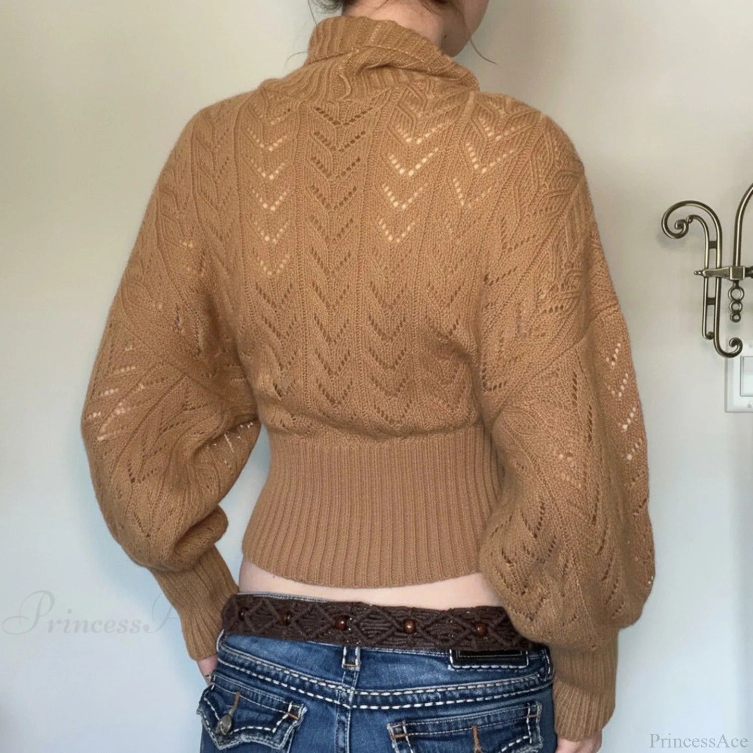Vintage Fitted Slim Turtleneck Elegant Sweater