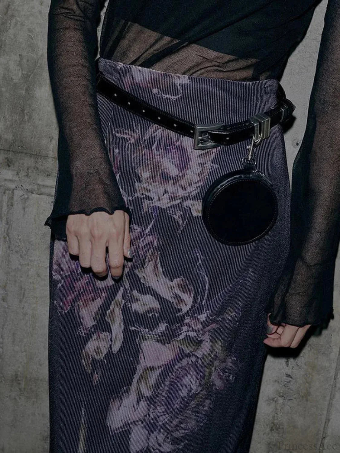 Vintage Floral Print Aesthetic High Waist Skirt skirt-250126