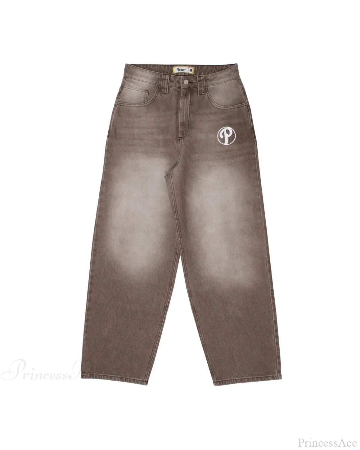 Vintage Gothic Cross Wings Stitched Pant brown / M