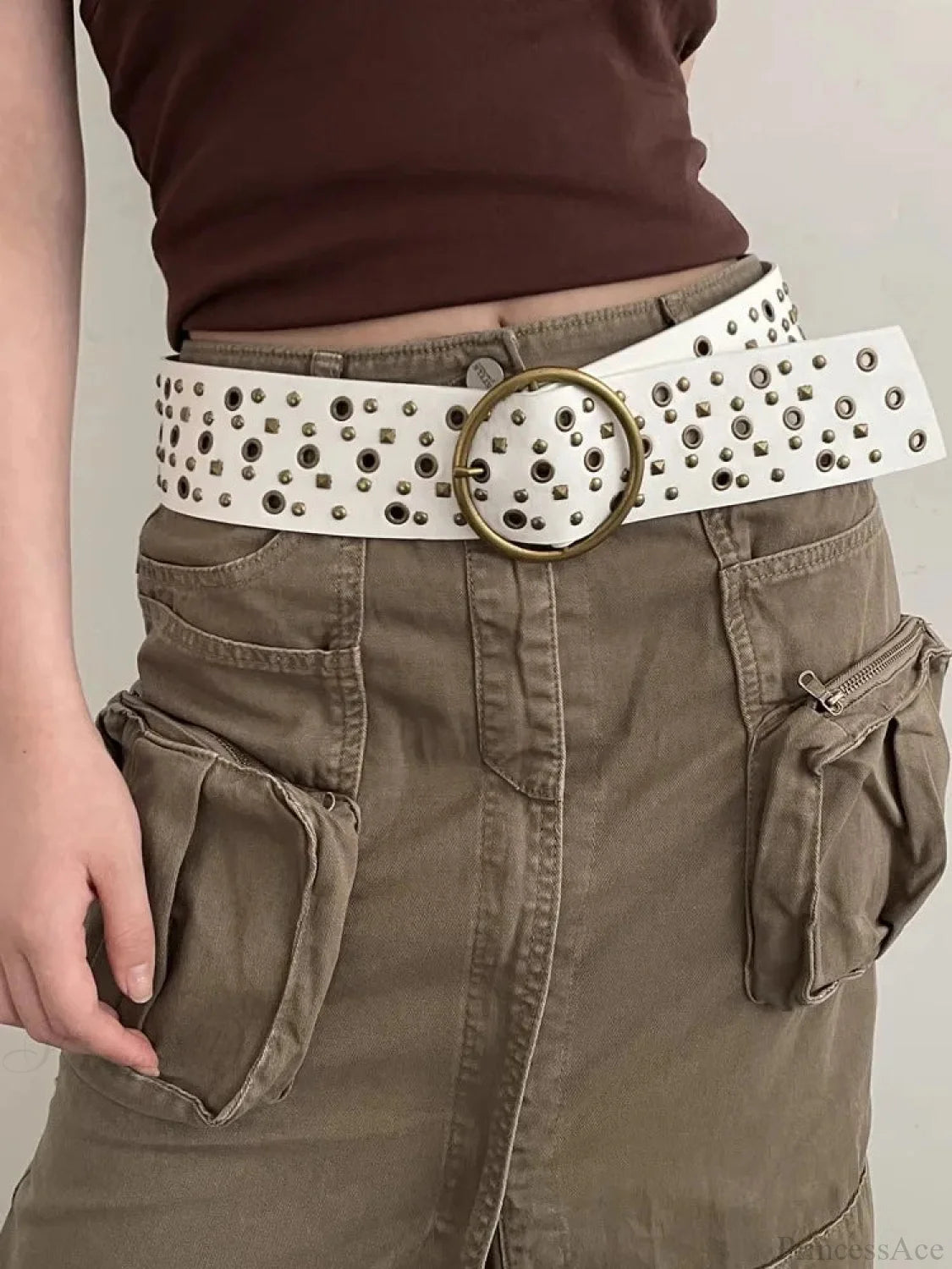 Vintage Gothic Rivet Broad Belt