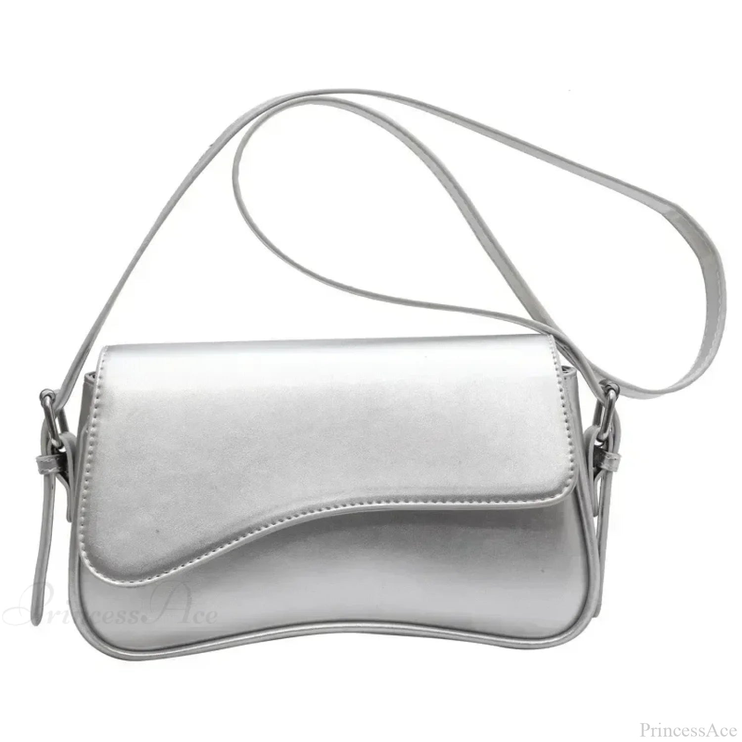 Vintage Leather Designer Crossbody Shoulder Bag Silver shoulder-250126