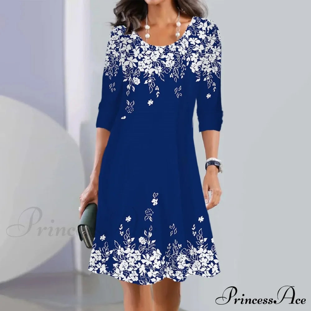 Vintage Polka Dot Print Long Maxi Round Neck Short Sleeve Pockets Loose Casual Summer 2024 Dress