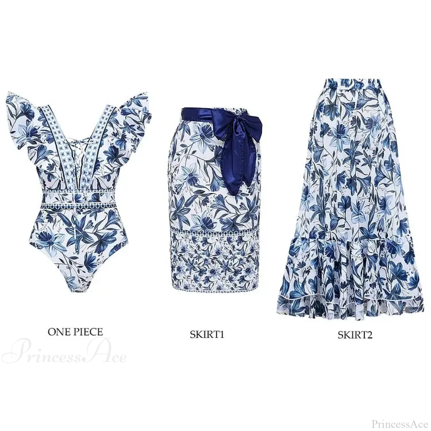 Vintage Printed Sarong Two Piece Set color15 / S