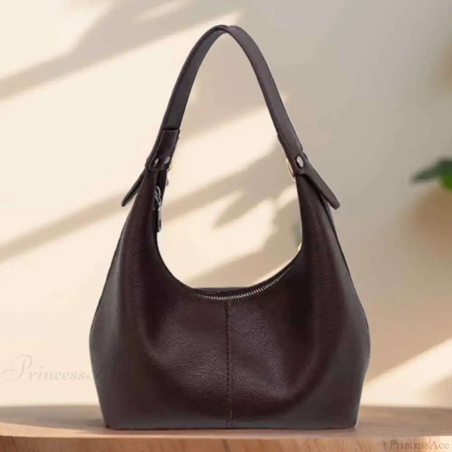 Vintage PU Leather Underarm Shoulder Bag Coffee shoulder-250126