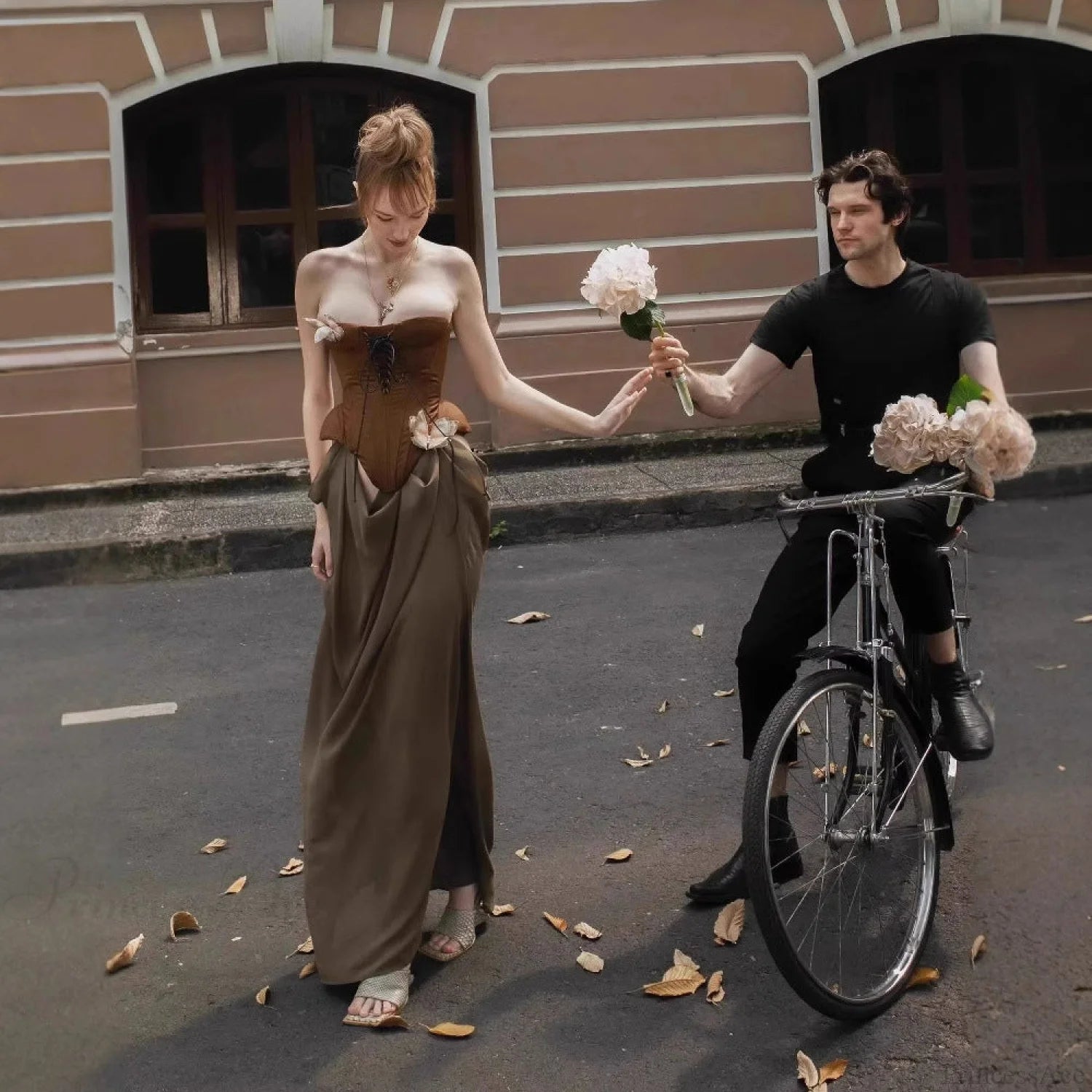 Vintage Sexy Boned Waist Strapless Prom Dress promdress-250223