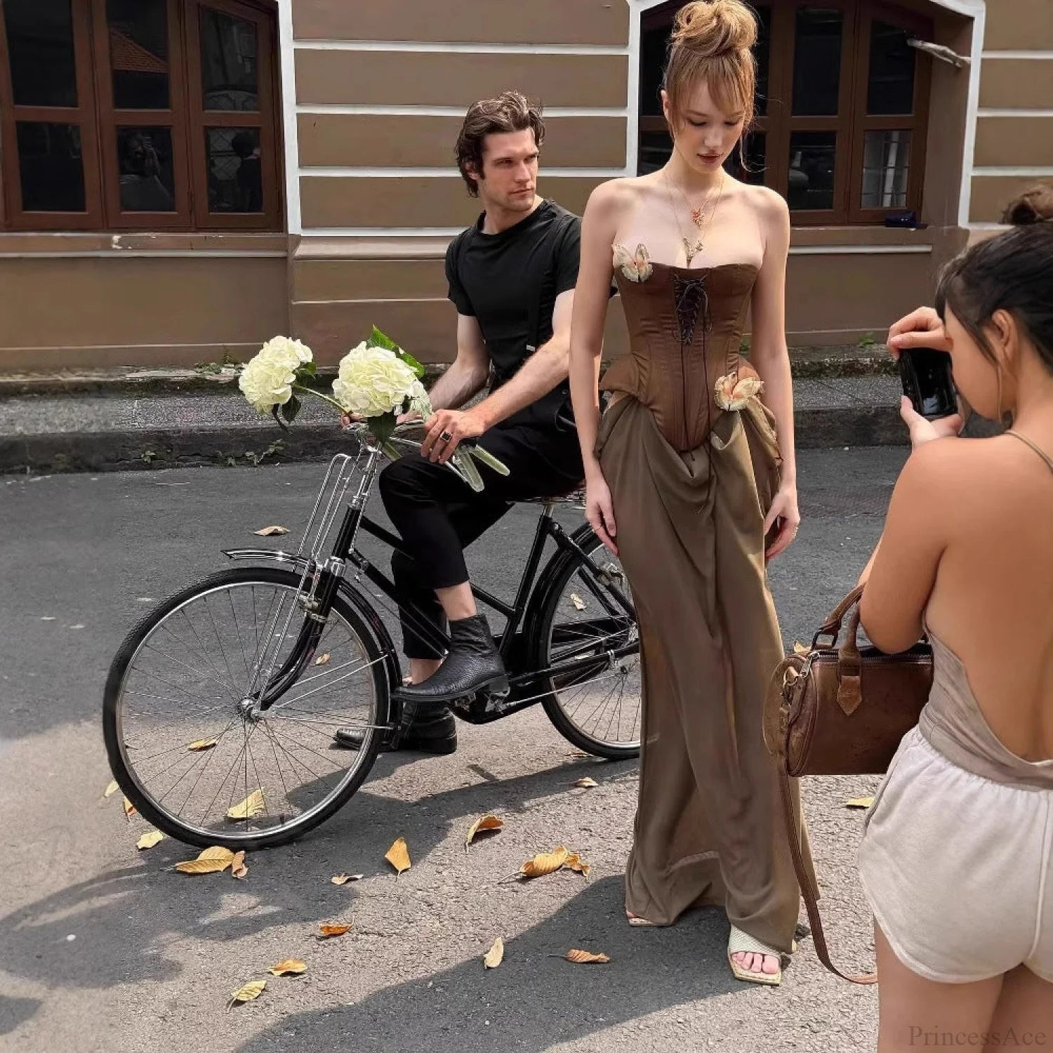 Vintage Sexy Boned Waist Strapless Prom Dress promdress-250223