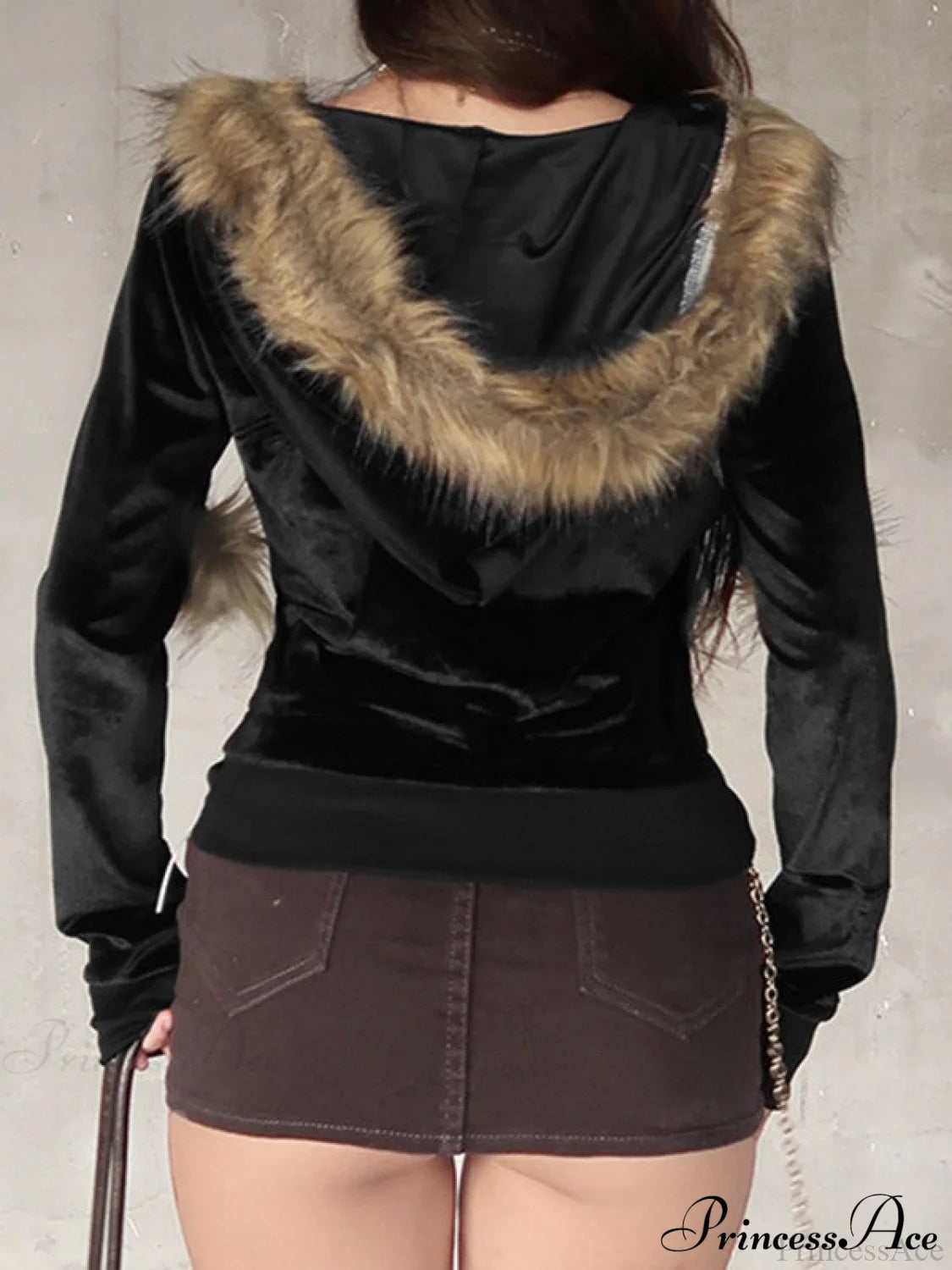 Vintage Sexy Knit-Fleece Cropped Hoodie