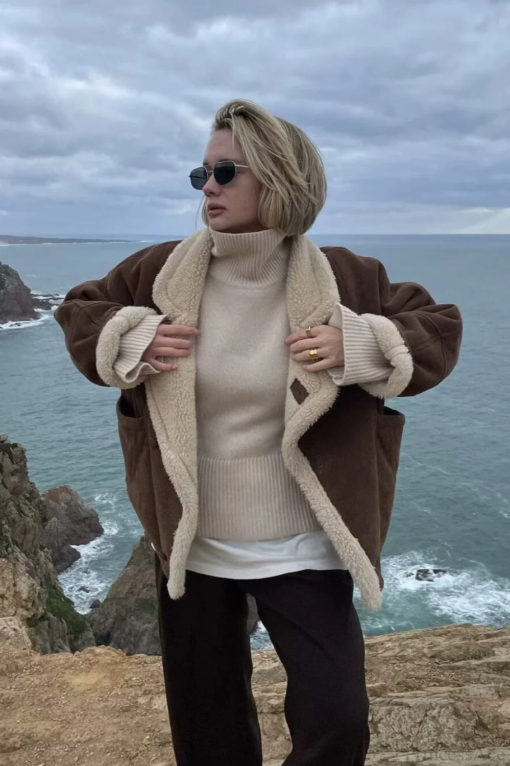 Vintage Sherpa Loose Warm Coat