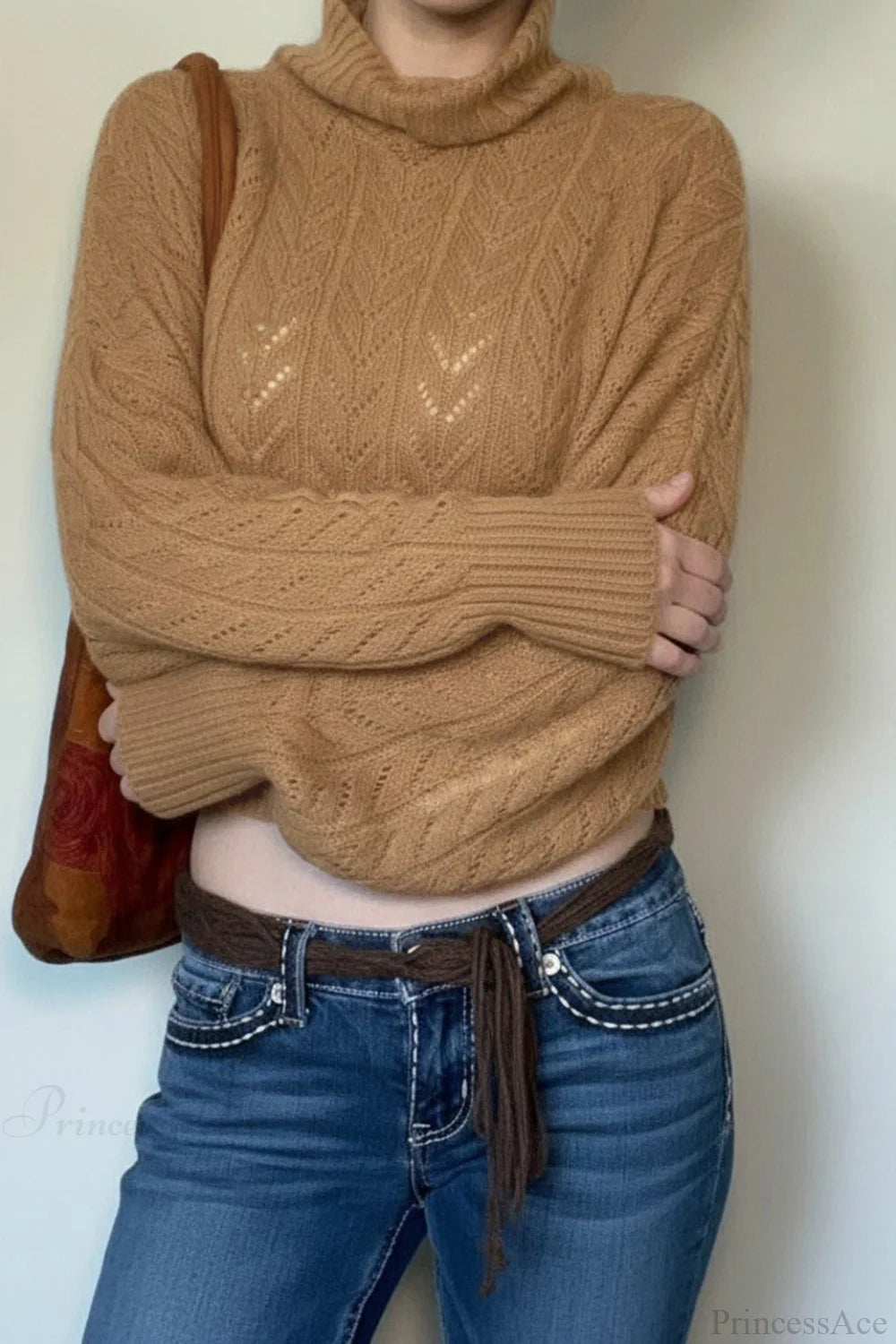Vintage Turtleneck Slim Fitted Knit Sweater
