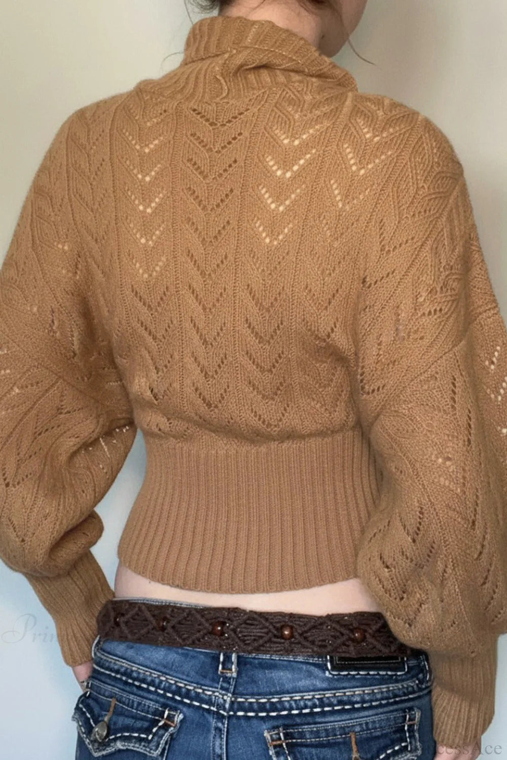 Vintage Turtleneck Slim Fitted Knit Sweater