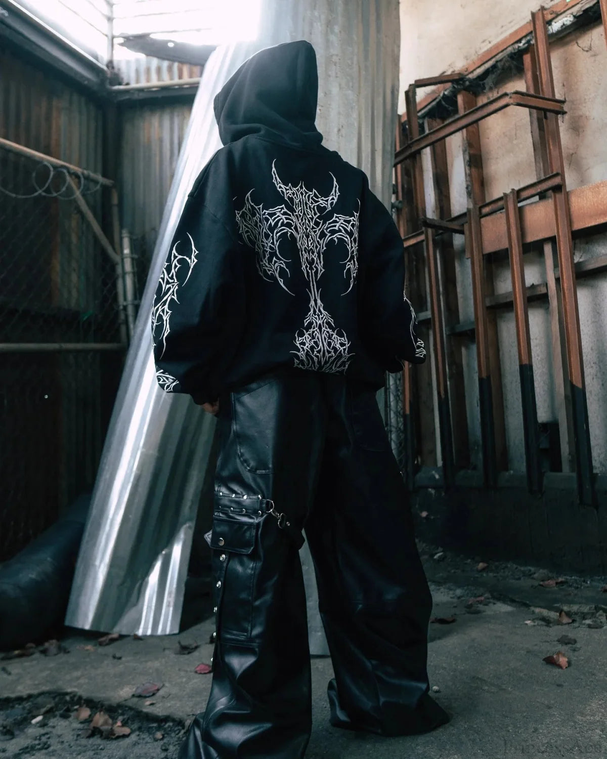 Vintage Y2K Graphic Gothic Zipper Hooded Sweatshirt