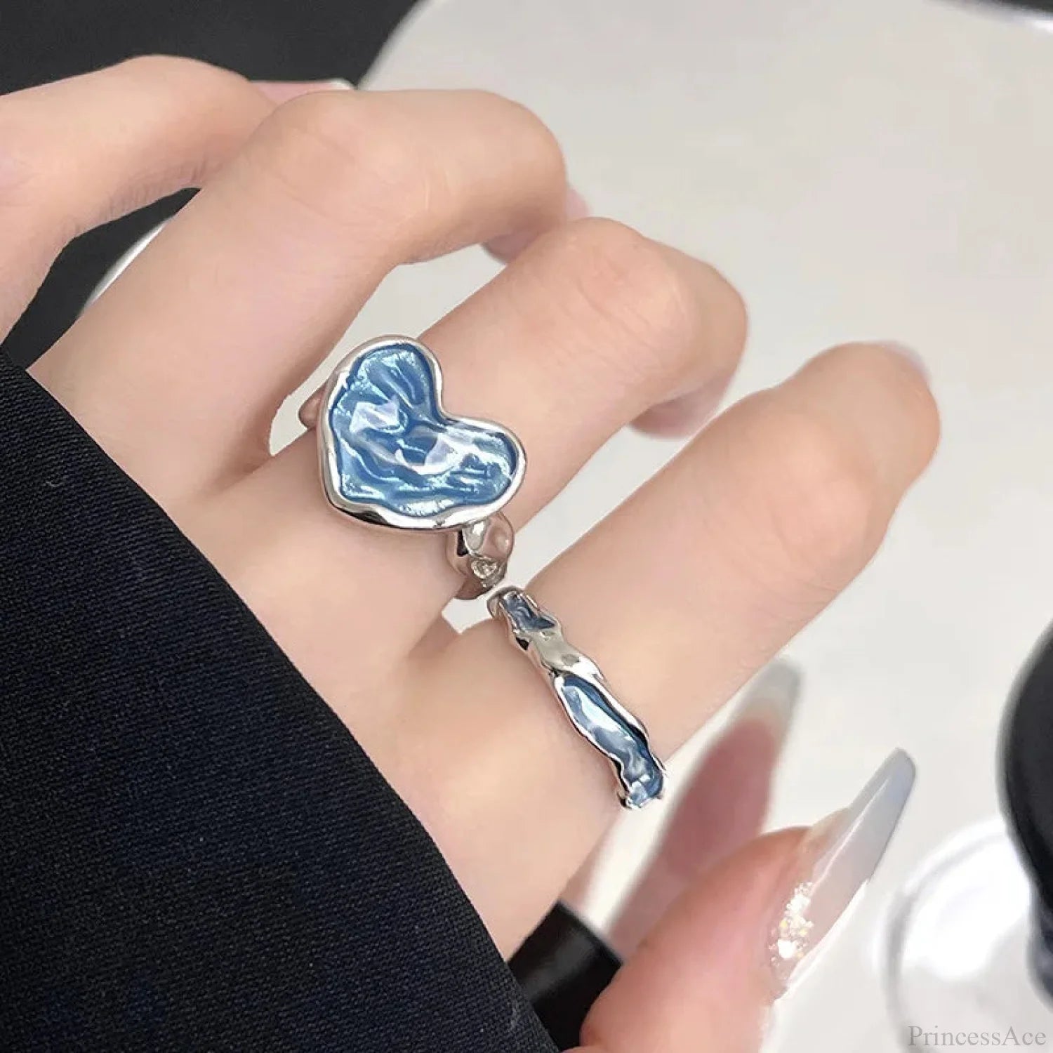 Vivid Stone Drip Rhinestone Gothic Ring