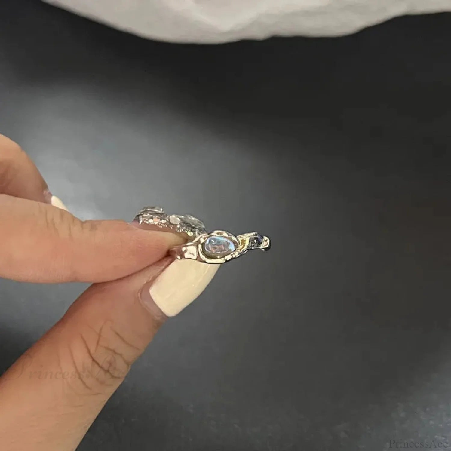 Vivid Stone Drip Rhinestone Gothic Ring color14