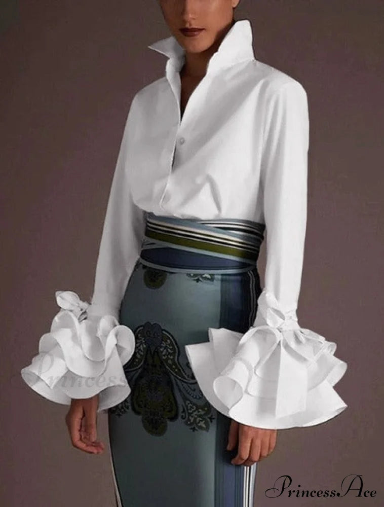 Vlada Elegant Top S / A-White Tops & Blouses