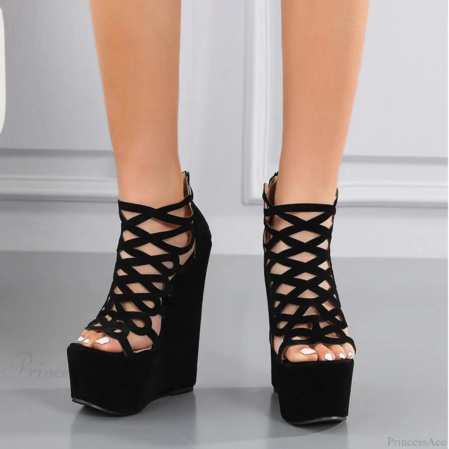 Warm Platform Uncovered Toe Tall Heel Gothic Boot