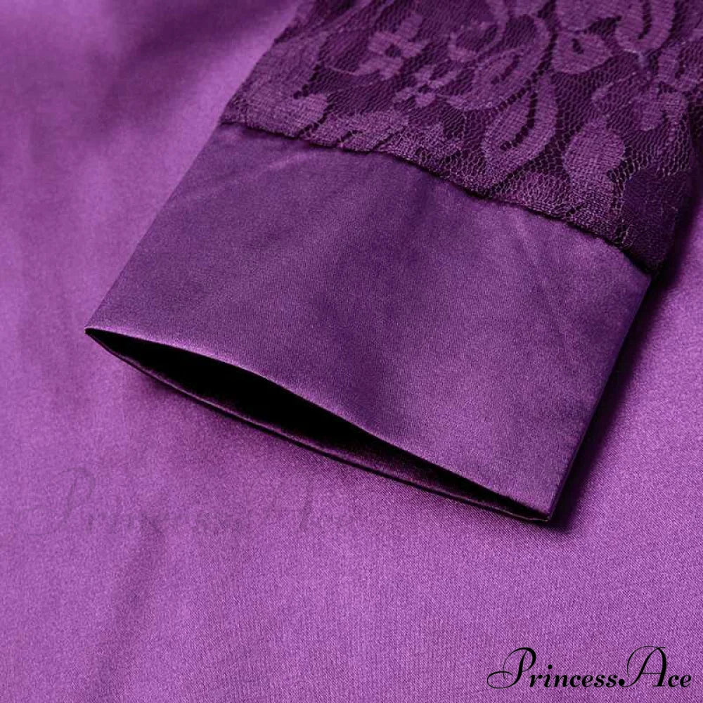 Warm-Season Long Gown Women’s Party And With Full-Length Kaftan Lace Patchwork Neck Sleeves