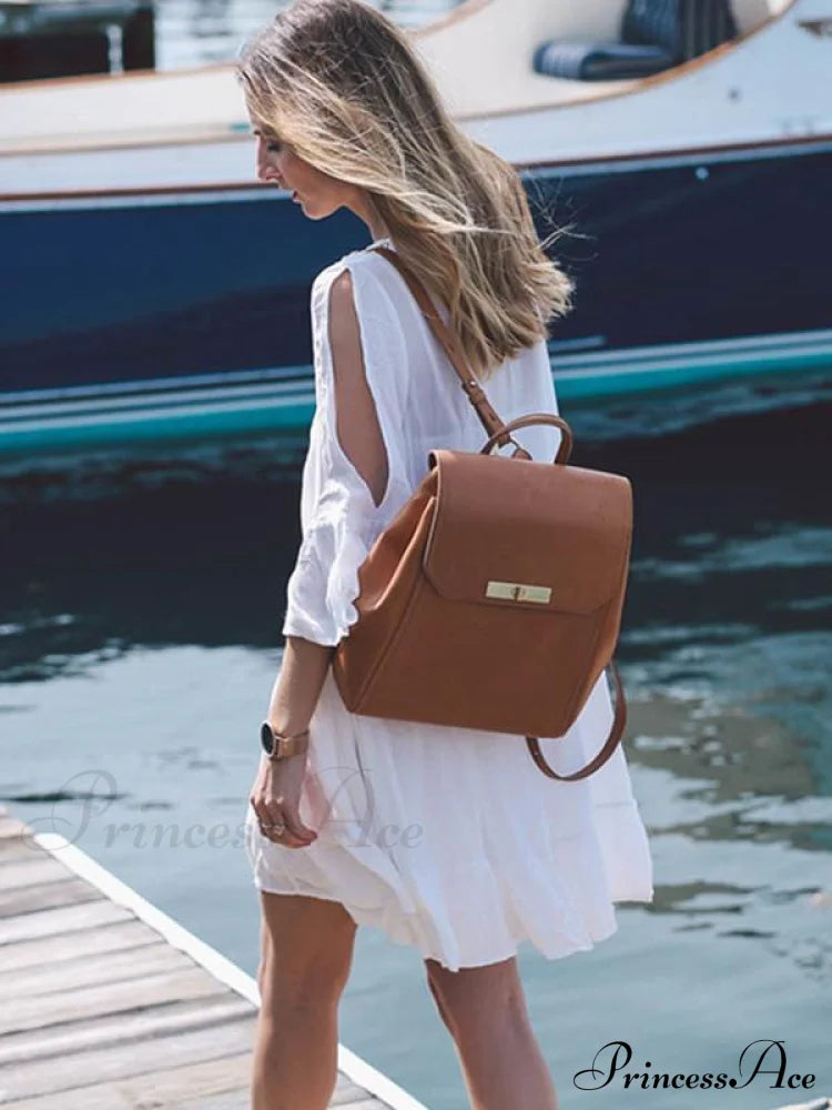 White Mini Beach Dress With 3/4 Trumpet Lace Sleeves Dresses