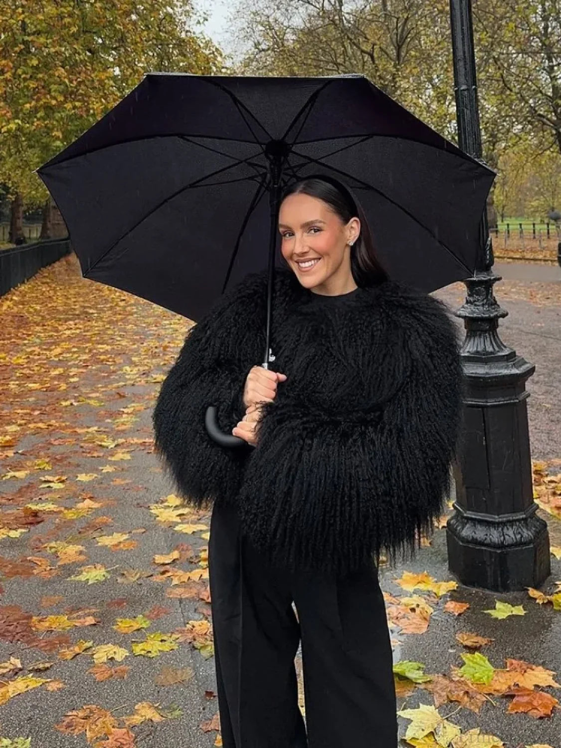 White Thicken Cropped Coat Black / S