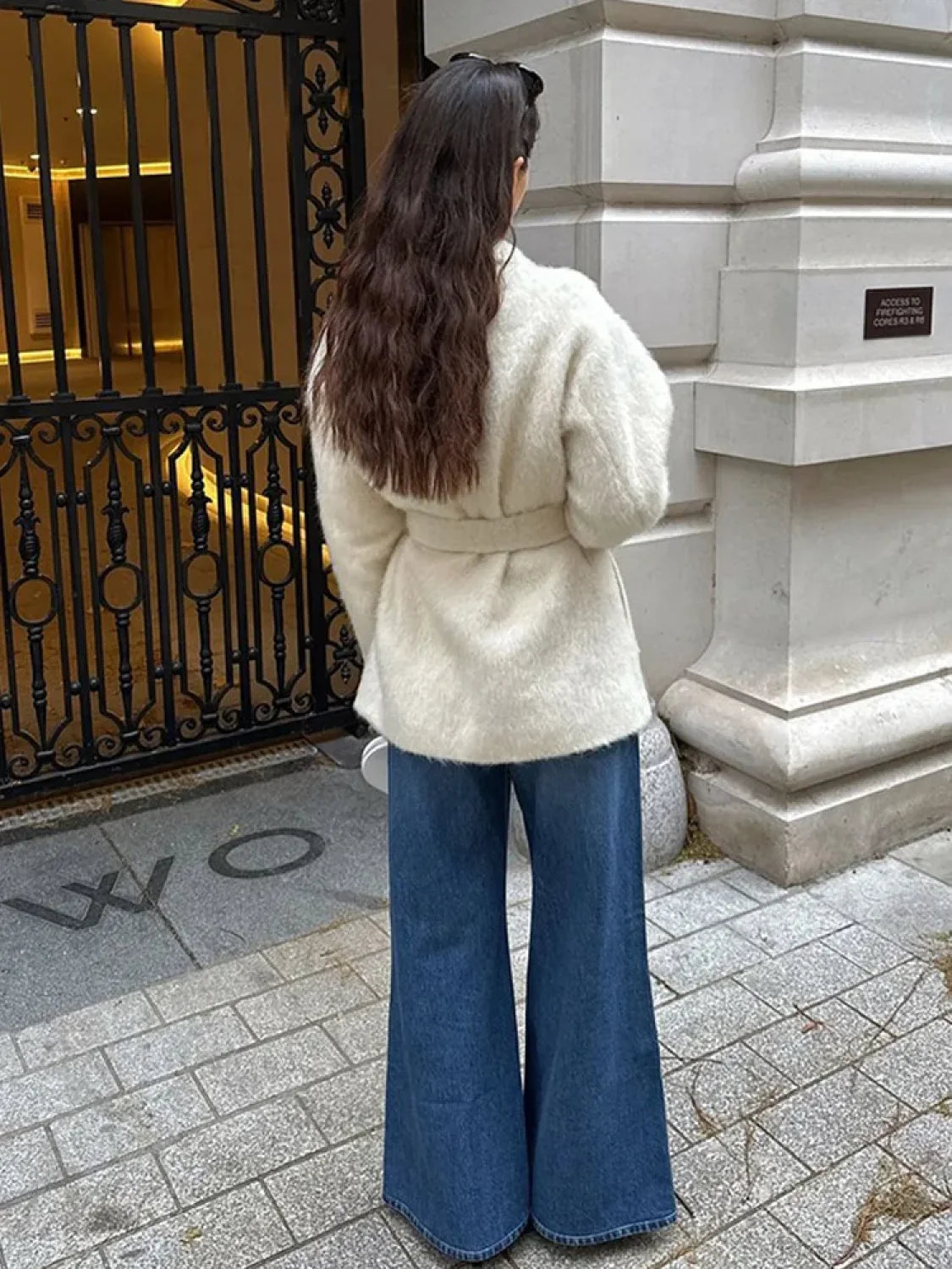 White Woolen Blends Short Coat