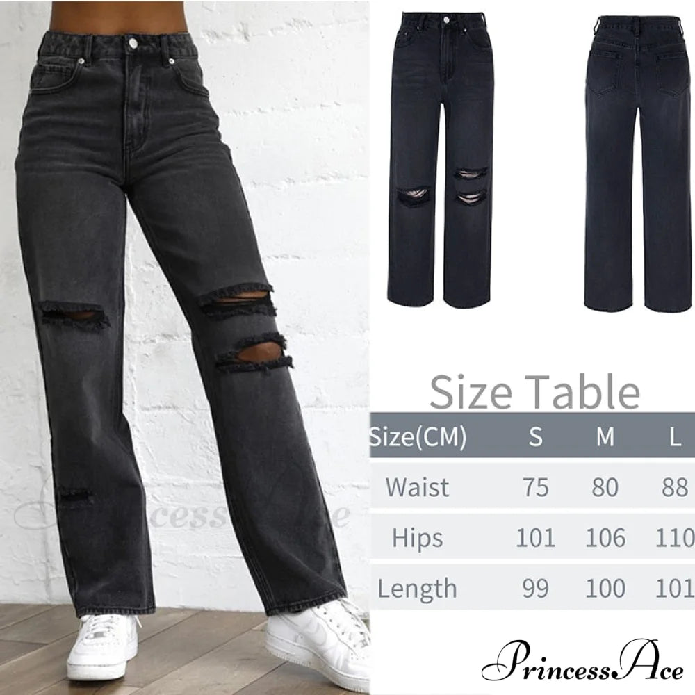 Wide Leg Oversize Y2K Patterned Baggy Winter Cargo Casual Jeans Low Autumn Waist Women’s Trousers