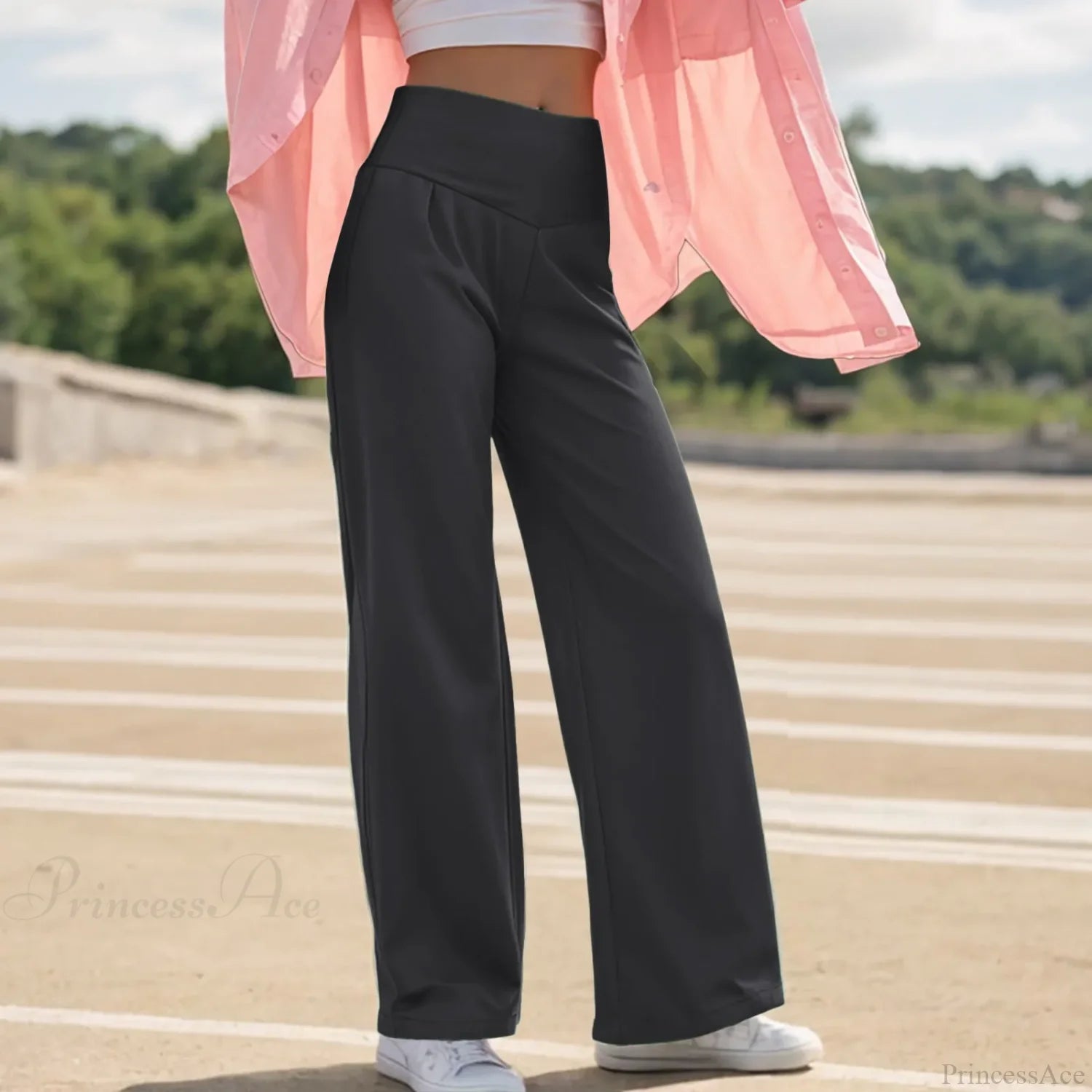 Wide Leg Yoga Pants Grey / S