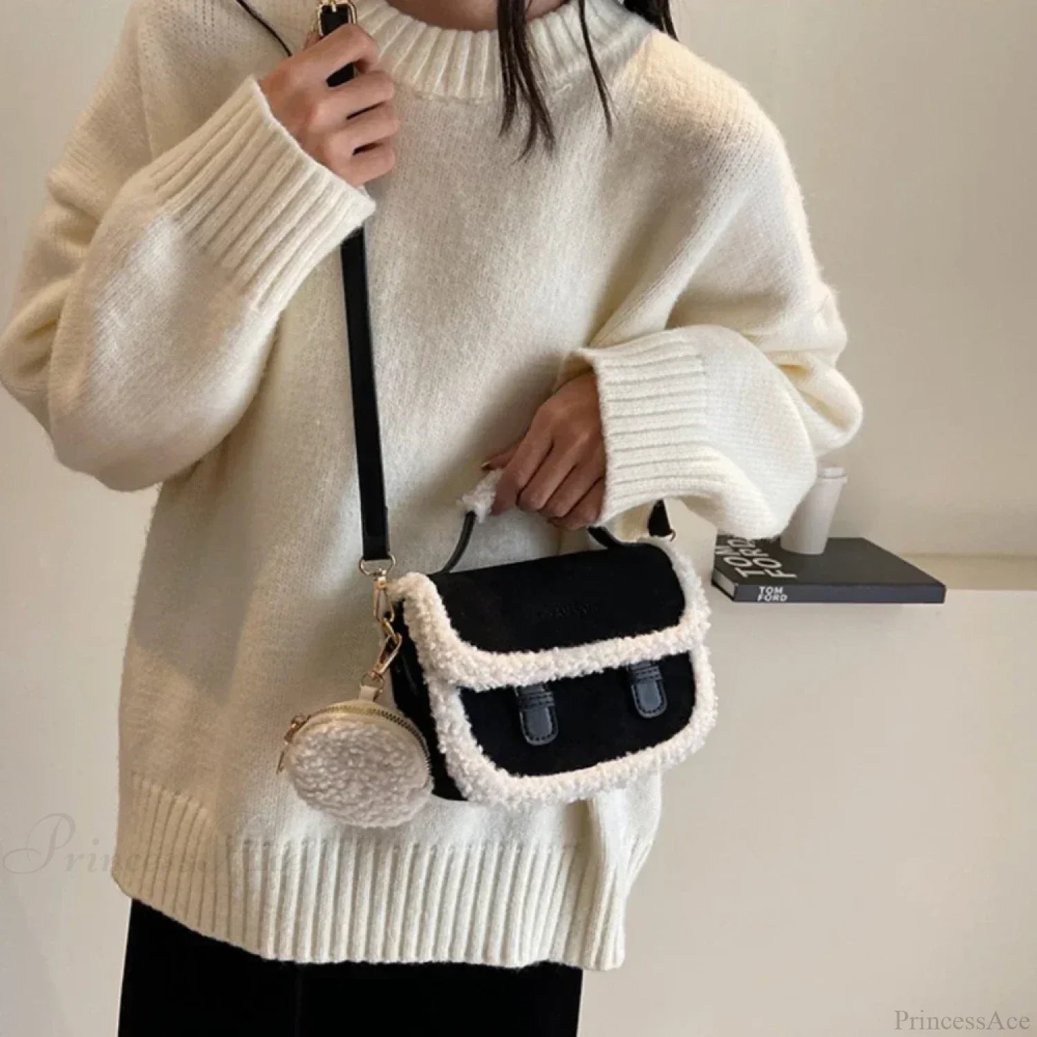 Winter Plush Small Square Crossbody Handbag handbag-250126