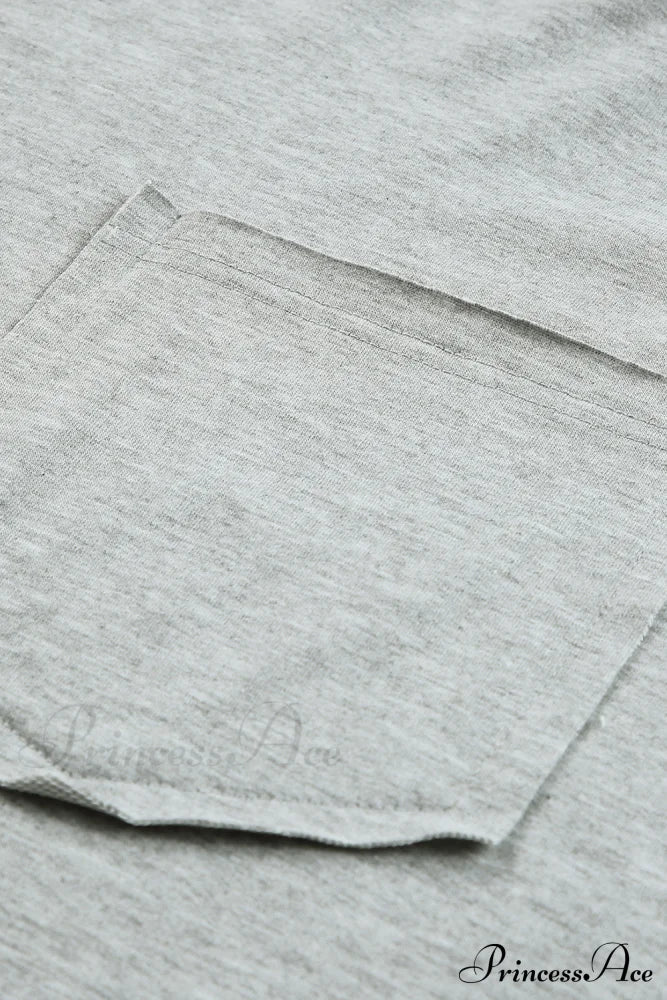 With - Arm Oversized Top Pockets Drop Gray Tops