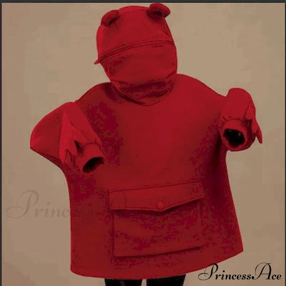 With Hooded Loose Pullover Autumn Letters Design And Harajuku - Frog Sweatshirt Women’s Casual