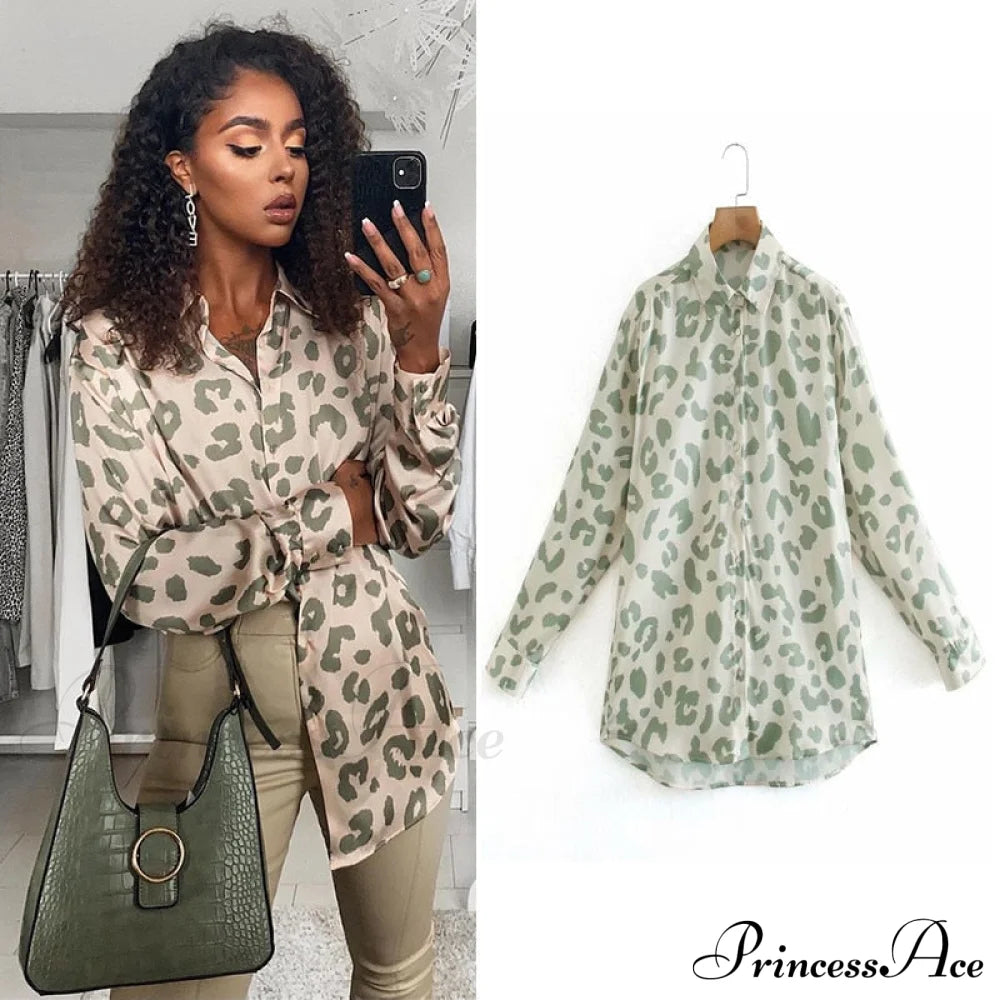 With Satin Blouse Design Arm - Long Women’s Zebra Top Fluorescent Green / Xs