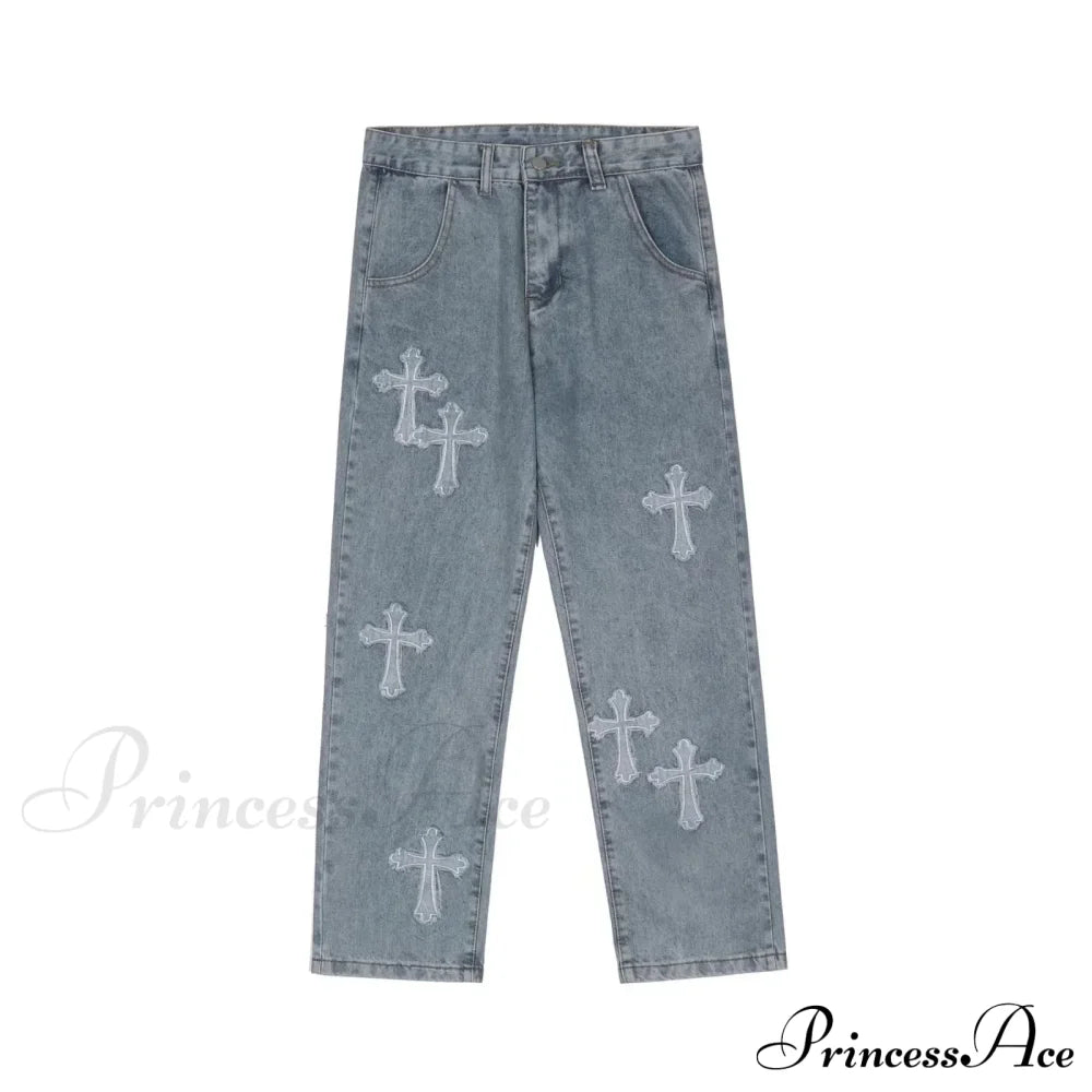 Women Pant Woman High Waist Denim Pants Wide Leg Clothing Blue Vintage Quality Fashion Straight Jean