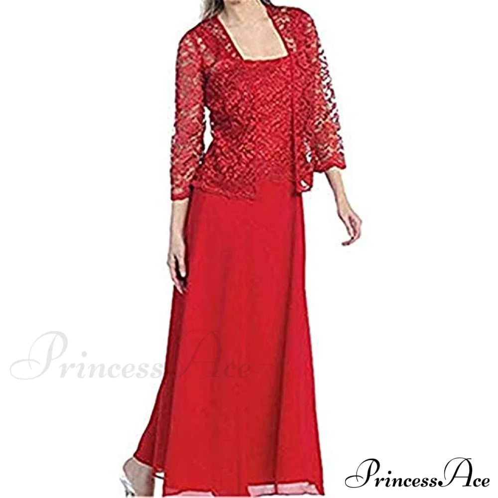 Women Plus Size Long Sleeve Lace Party Dress Solid Color Elegant Maxi Mini Dresses S / Silver 连衣裙