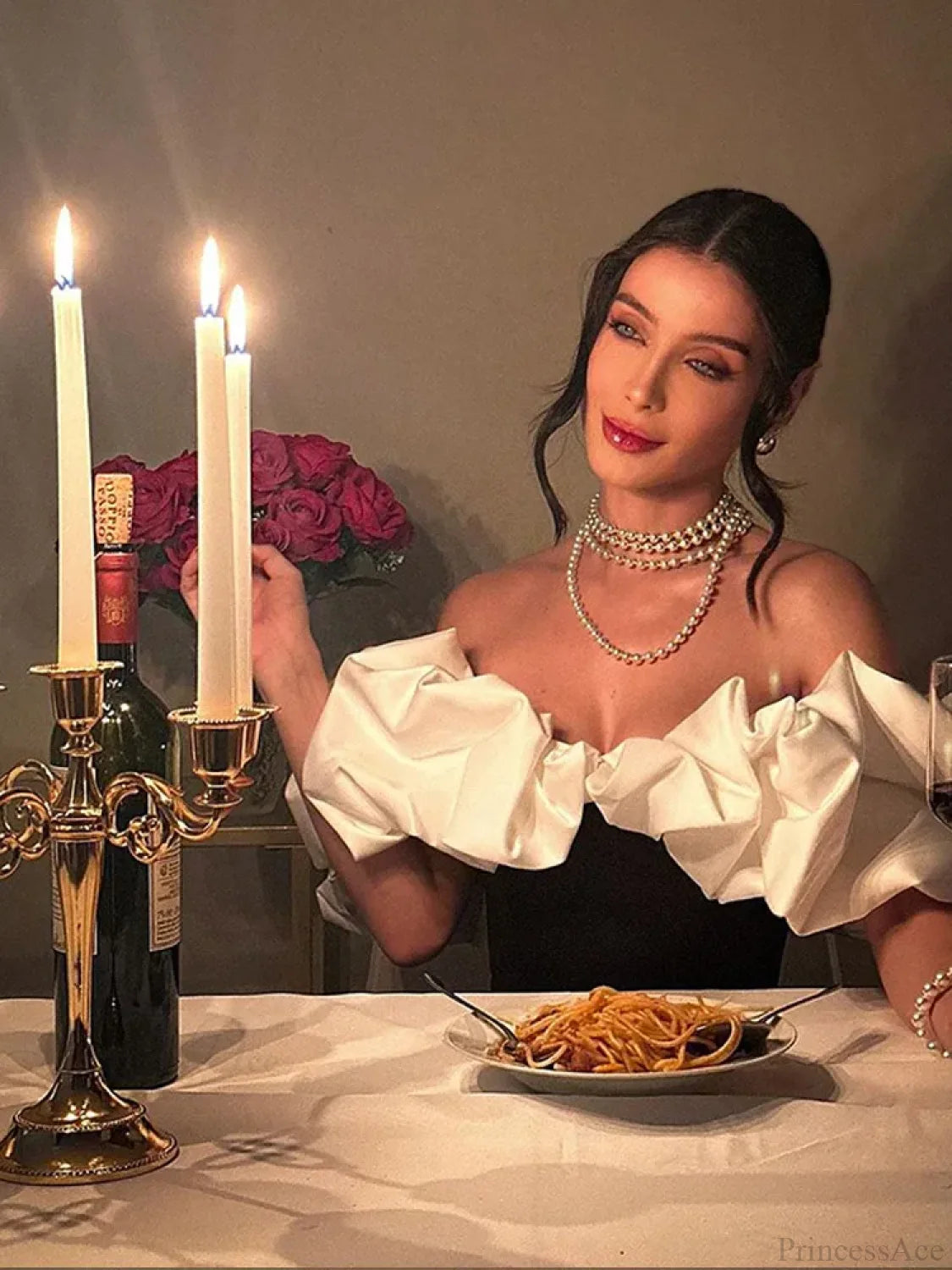 Women Sweet Fishbone Ruffled Neck Spliced Mini Sexy Backless Christmas Party Dress Dresses-L