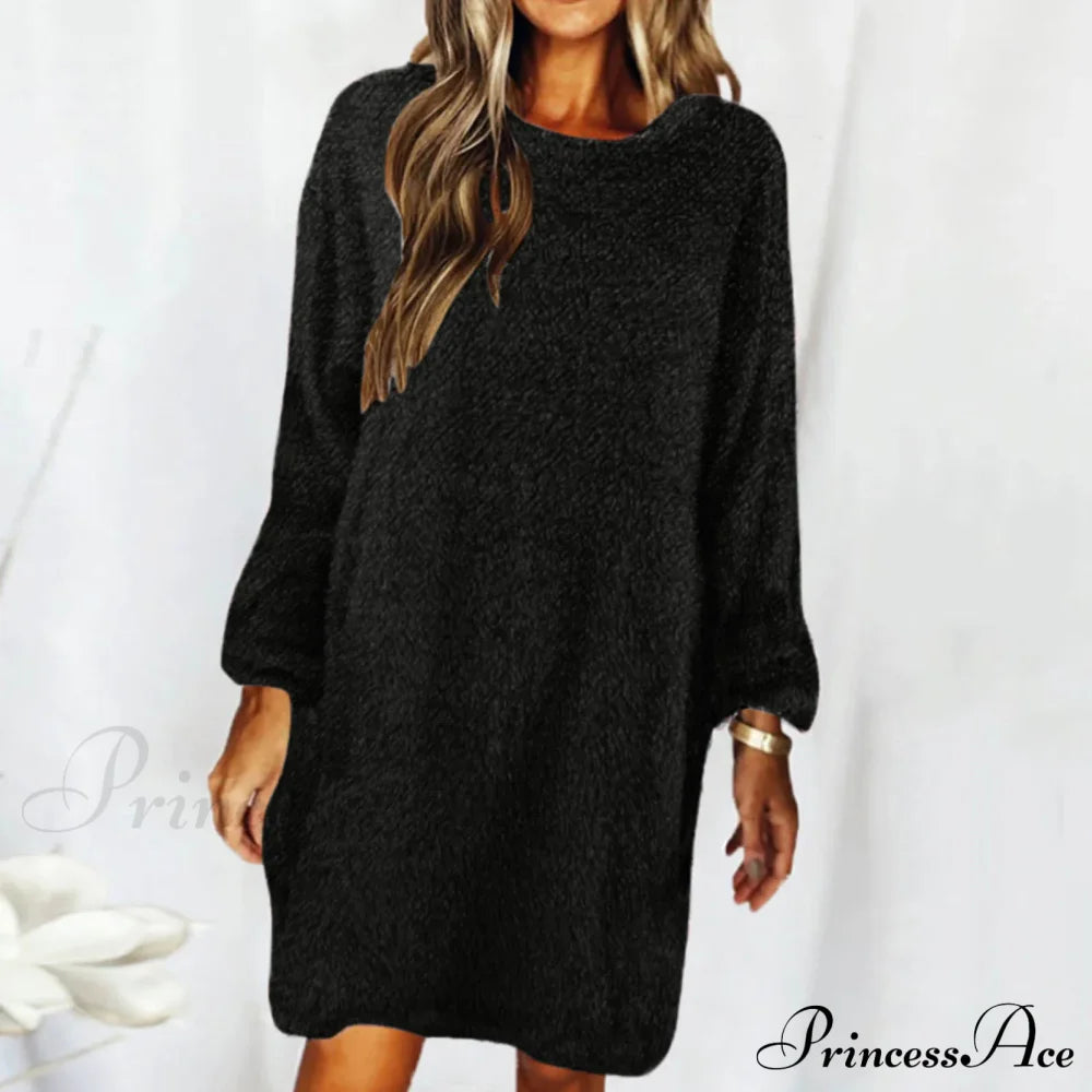 Women’s Casual Floral Splicing Printed Round Neck Midi 2024 New Spring Autumn Fashion Loose Long