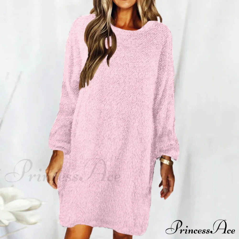 Women’s Casual Floral Splicing Printed Round Neck Midi 2024 New Spring Autumn Fashion Loose Long