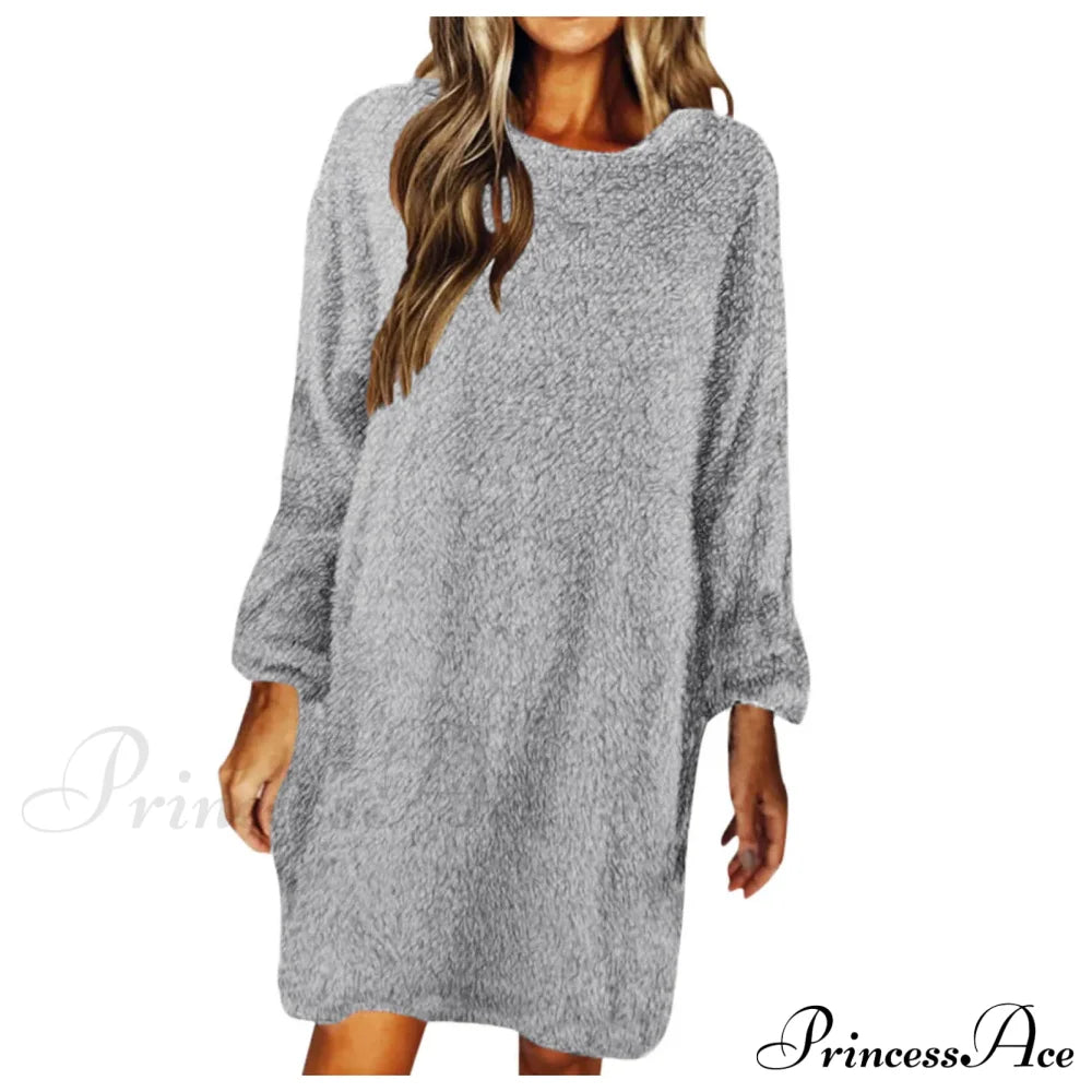 Women’s Casual Floral Splicing Printed Round Neck Midi 2024 New Spring Autumn Fashion Loose Long