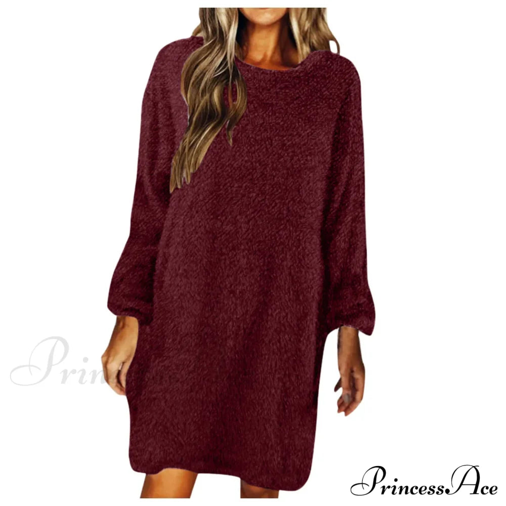 Women’s Casual Floral Splicing Printed Round Neck Midi 2024 New Spring Autumn Fashion Loose Long