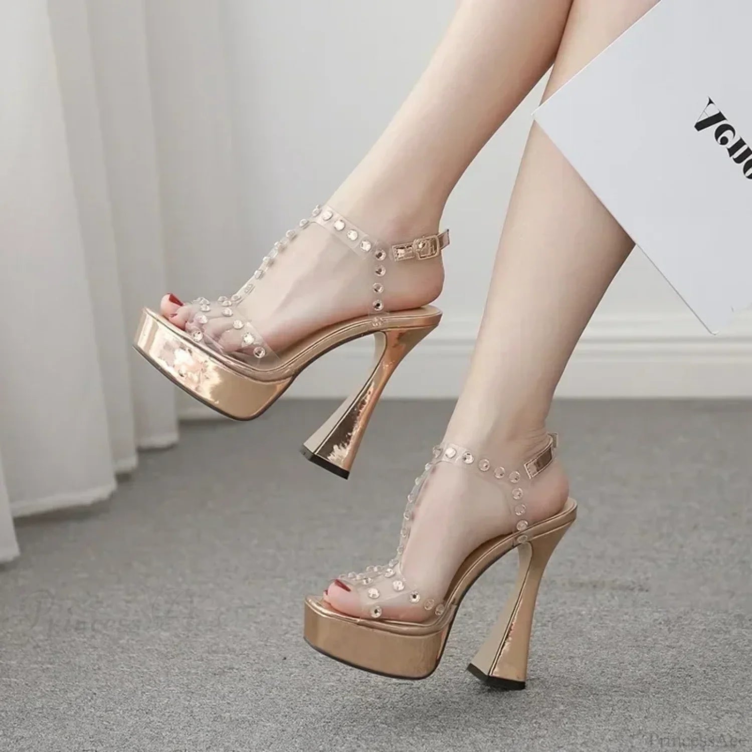 Women’s Modern Sweet Butterfly-Knot Sexy Rhinestone Silk Ribbon Thin High Heeled Sandals Purple