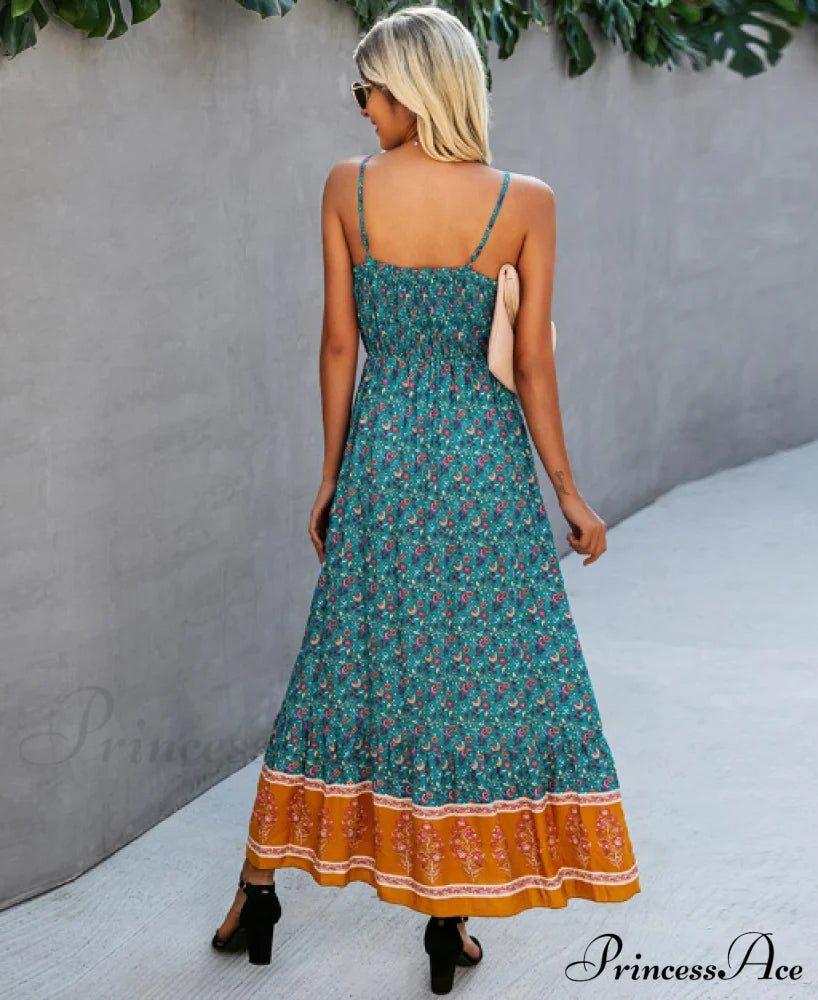 Women’s Summer V-Neck Holiday Beach Dress M / Black Dresses