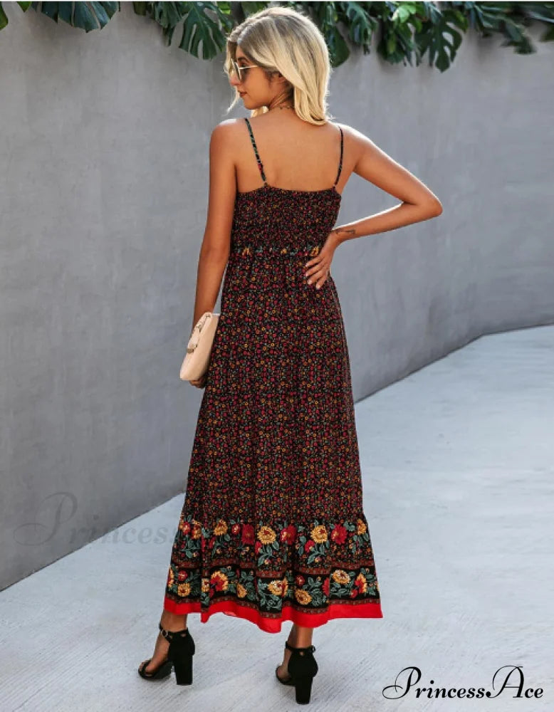 Women’s Summer V-Neck Holiday Beach Dress M / Blue Dresses