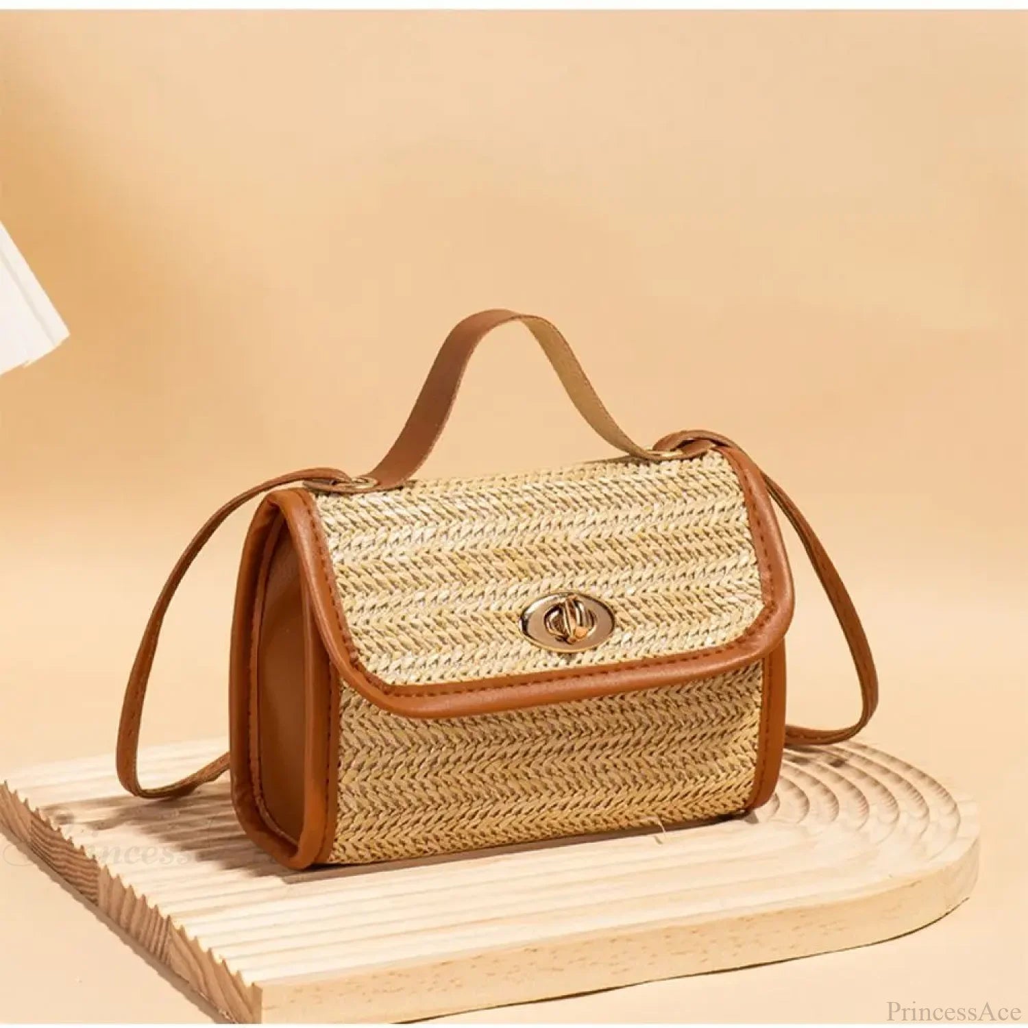 Woven Messenger Straw Travel Tote Handbag handbag-250126